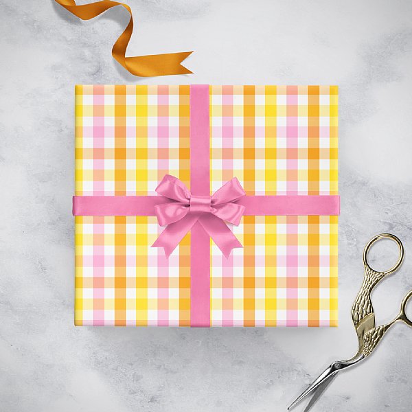 Sunshine Plaid Gift Wrap