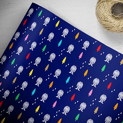 Yeti Abominable Snowman Gift Wrap 